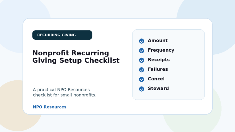 Illustration for nonprofit-recurring-giving-setup-checklist
