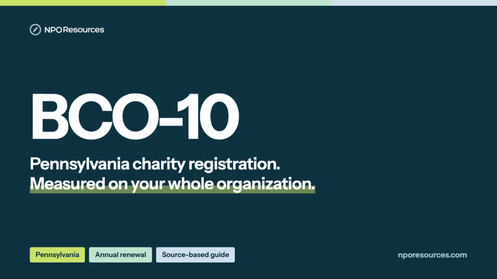BCO-10: Pennsylvania Charity Registration and Renewal