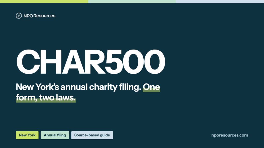 CHAR500: New York Charity Annual Filing, Due Dates and Fees