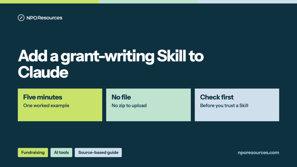 Claude for Nonprofits: Add a Grant-Writing Skill Fast