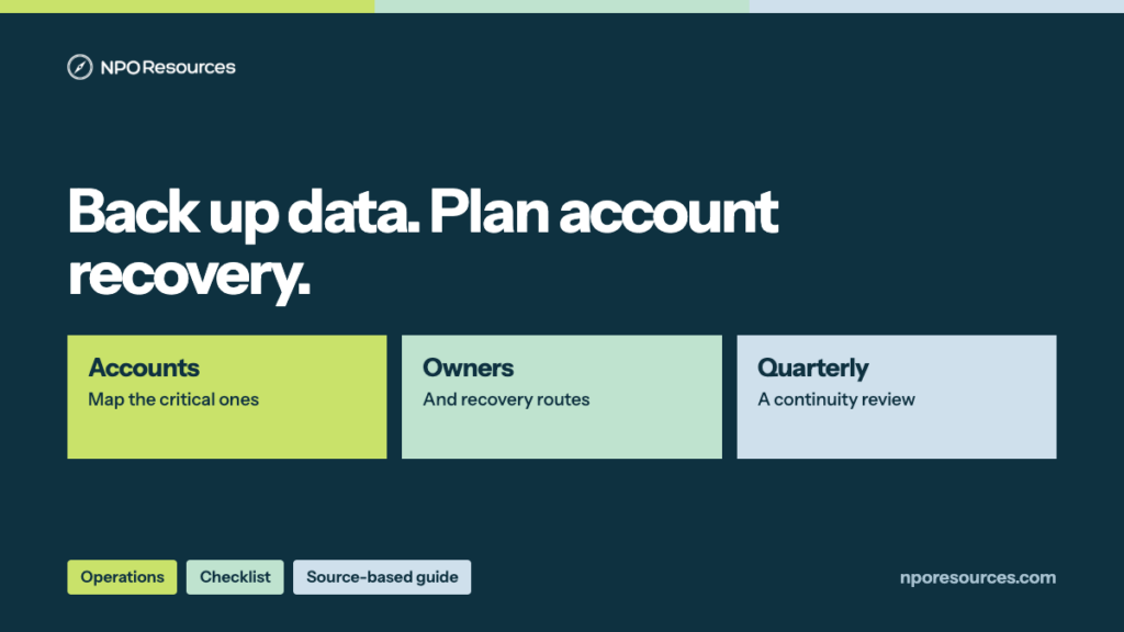 Nonprofit Data Backup and Account Recovery Checklist