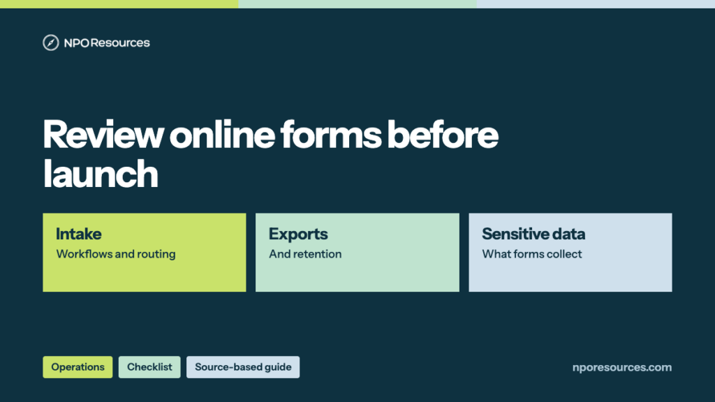 Nonprofit Online Form and Intake Workflow Checklist