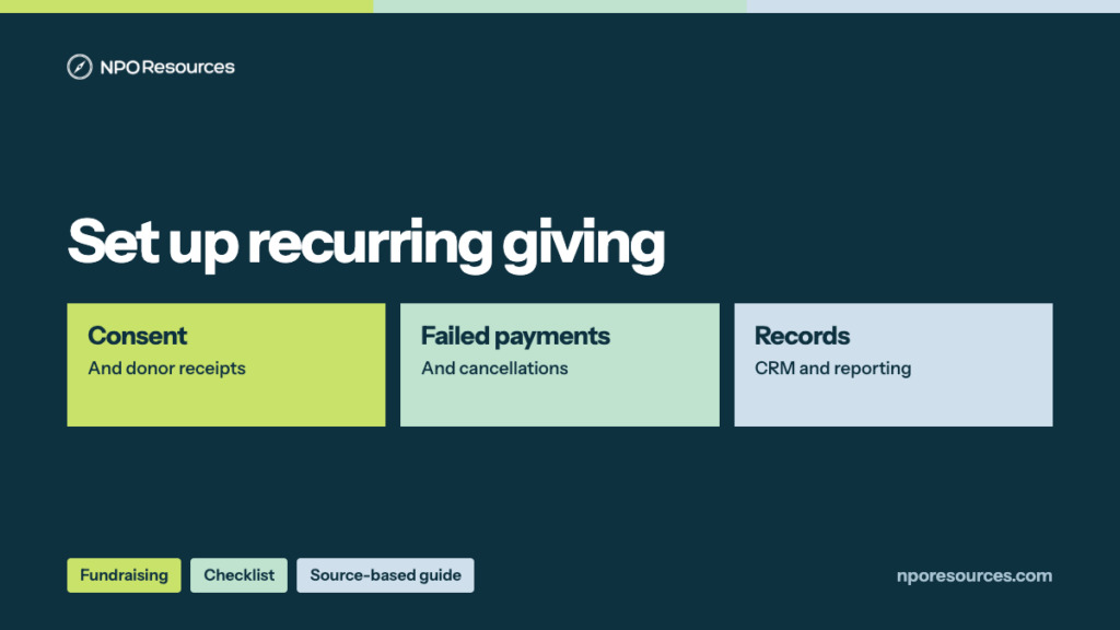 Nonprofit Recurring Giving Setup Checklist