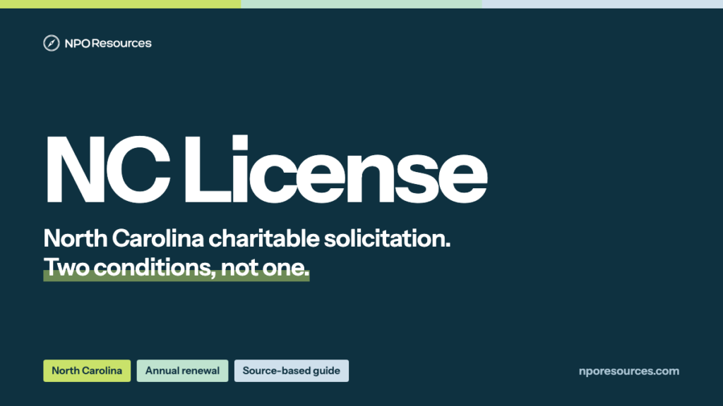 North Carolina Charitable Solicitation License Requirements