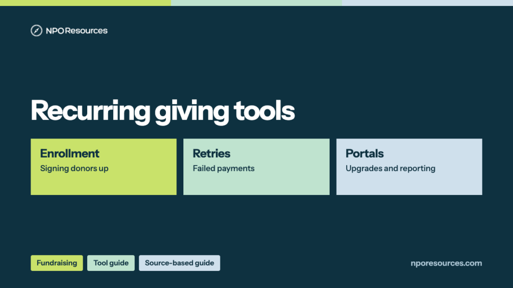 Recurring Giving Tools for Nonprofits: Source-Based Planning Guide