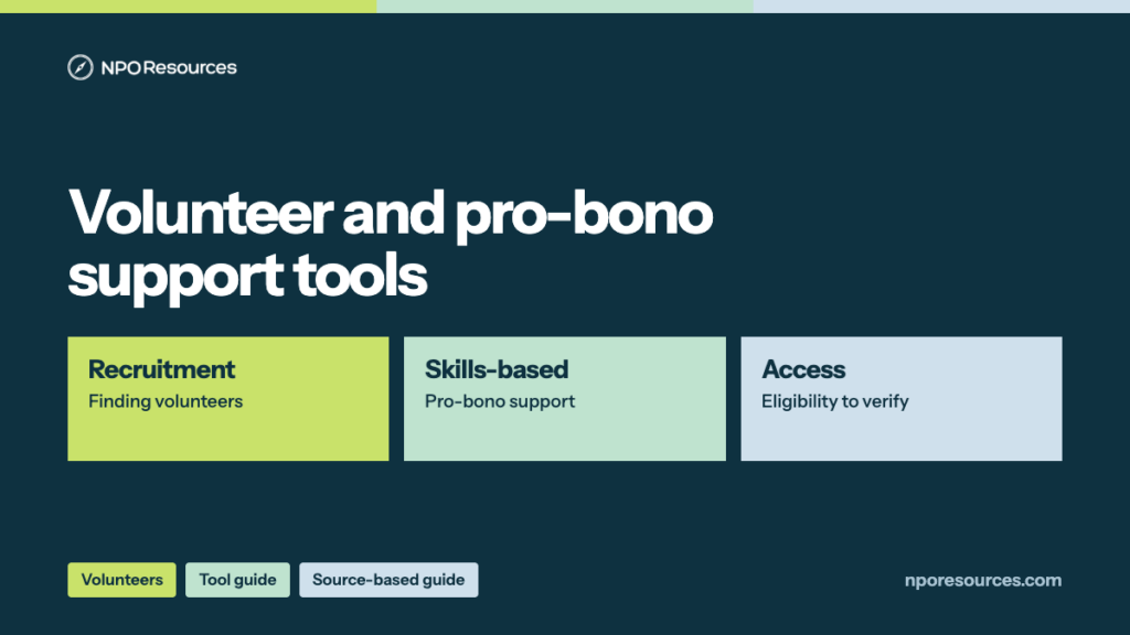 Volunteer Recruitment and Skills-Based Support Tools for Nonprofits: Source-Based Guide